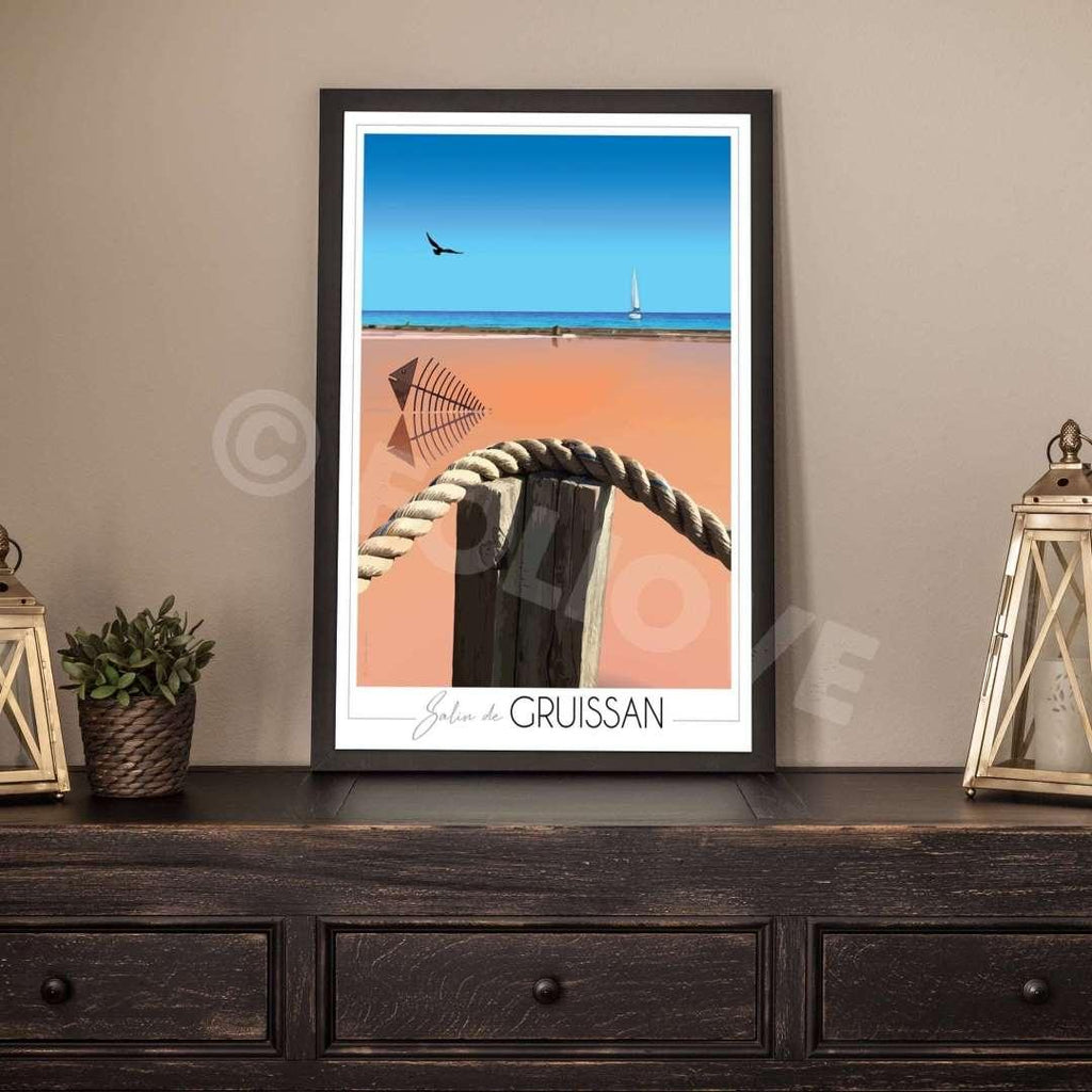 Affiche Salin de Gruissan - Lac rose