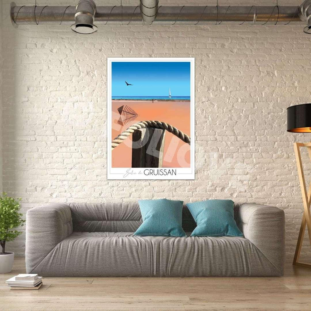 Affiche Salin de Gruissan - Lac rose