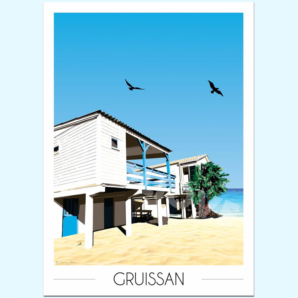 Affiche de Gruissan - Maisons sur pilotis
