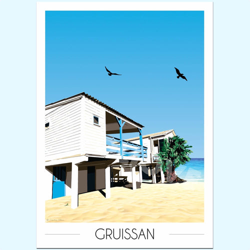 Affiche de Gruissan - Maisons sur pilotis