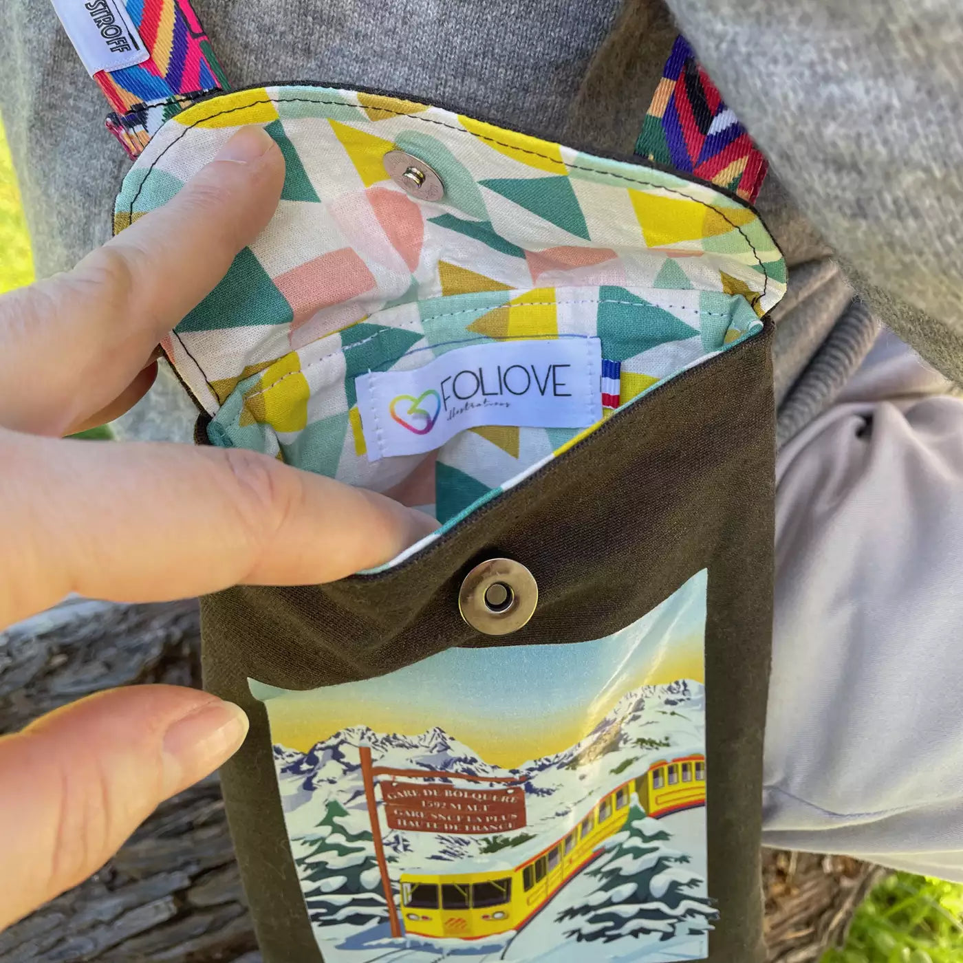 Pochette bandoulière Train jaune