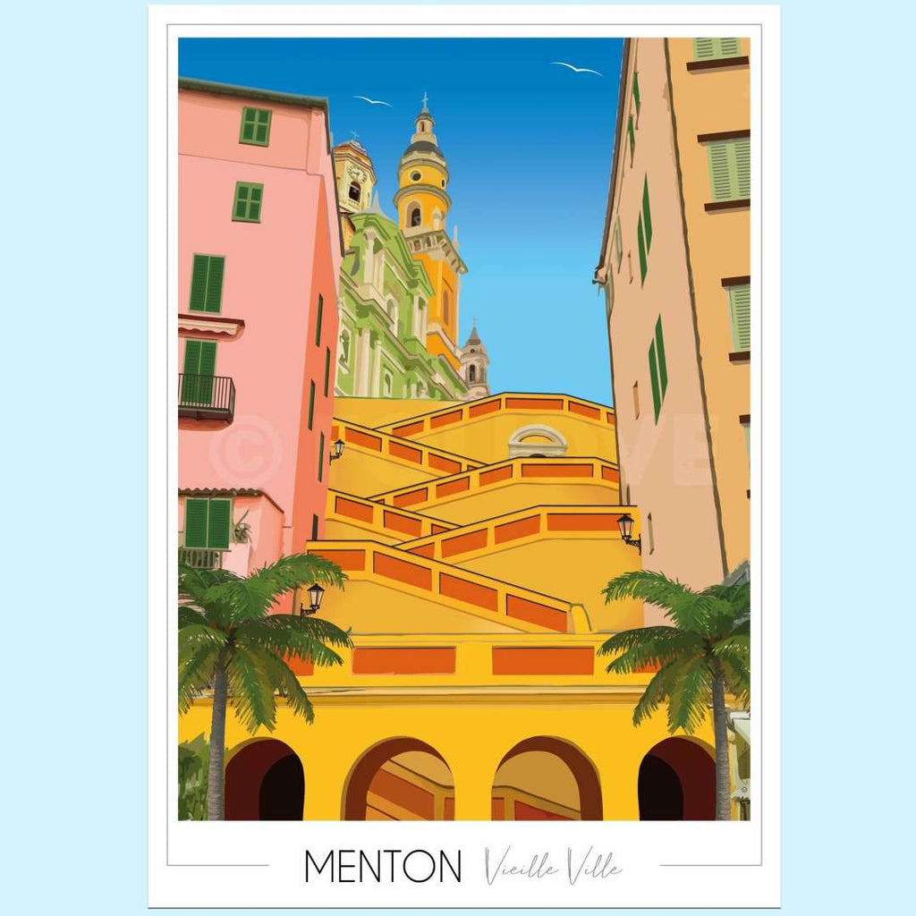 Affiche Menton Vieille ville