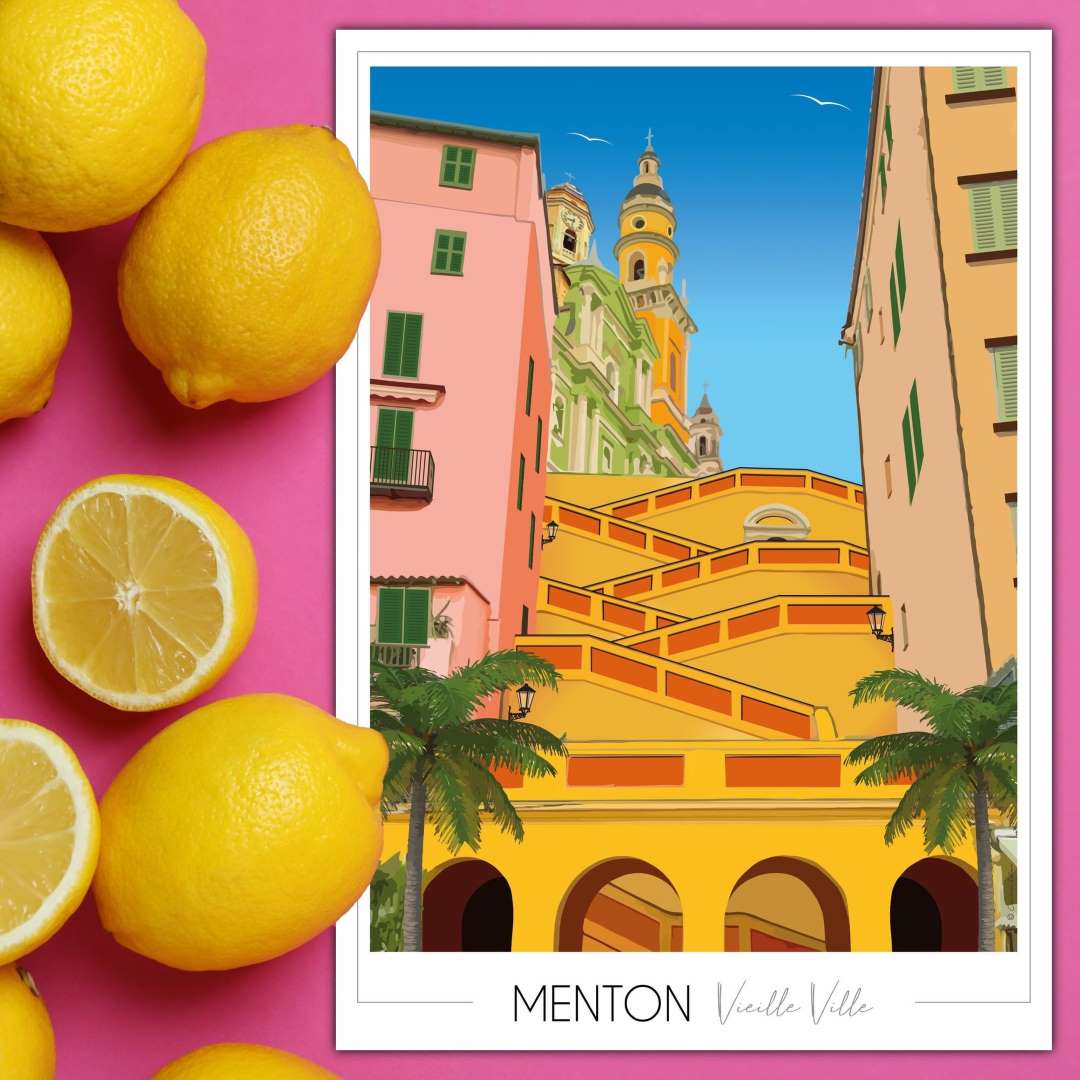 Affiche Menton Vieille ville