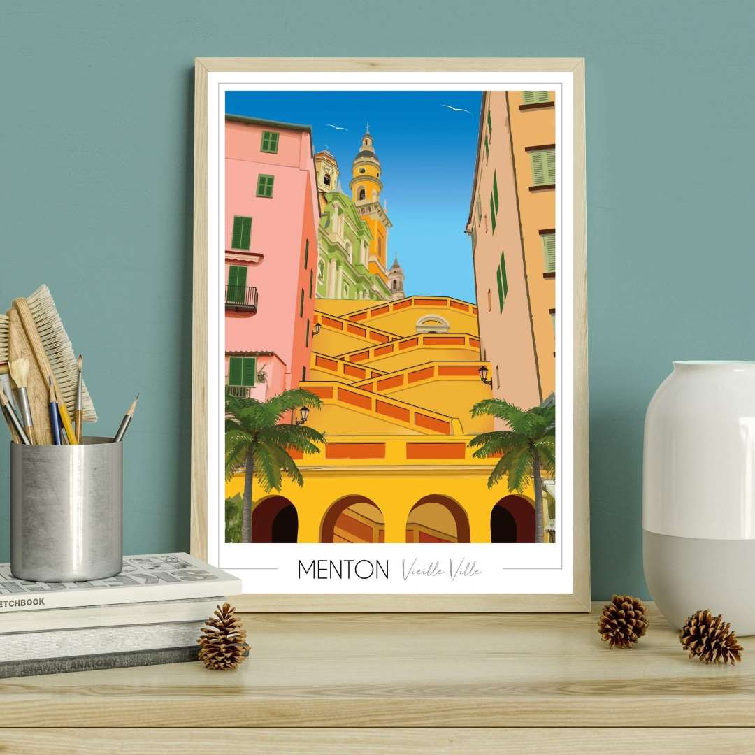 Affiche Menton Vieille ville