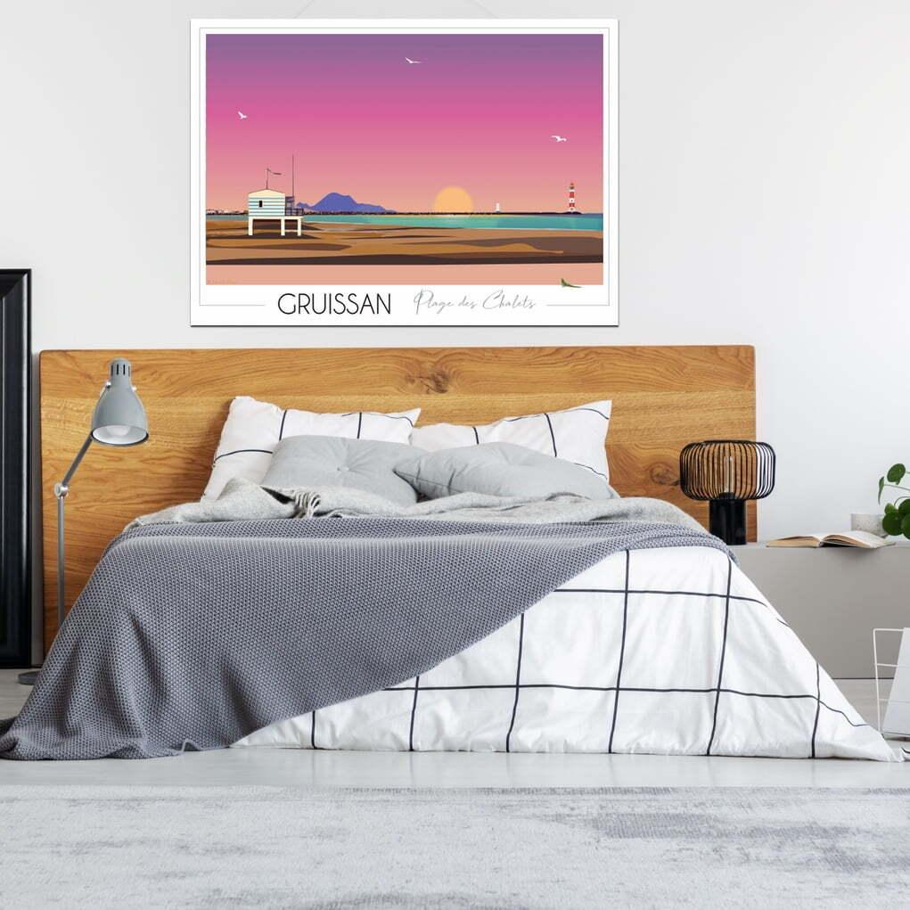 Affiche Gruissan Plage des Chalets