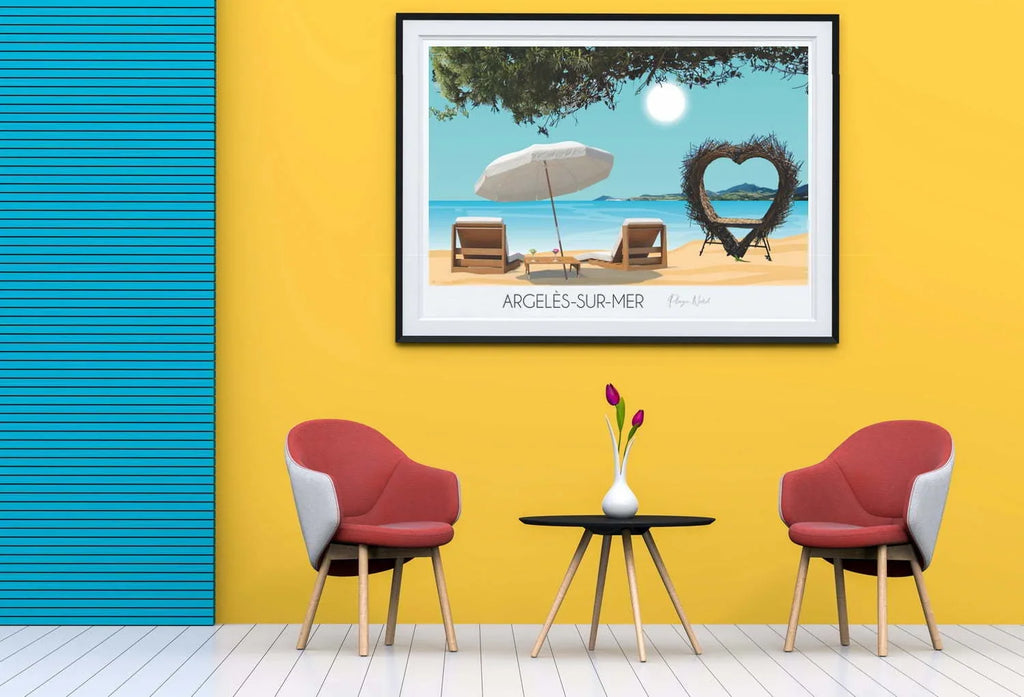 Affiche Cœur Argelès-sur-Mer plage