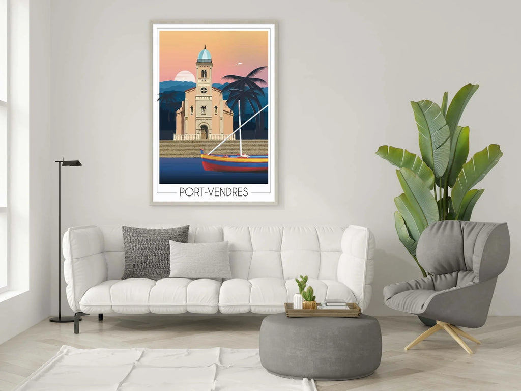 Affiche Port Vendres - Église