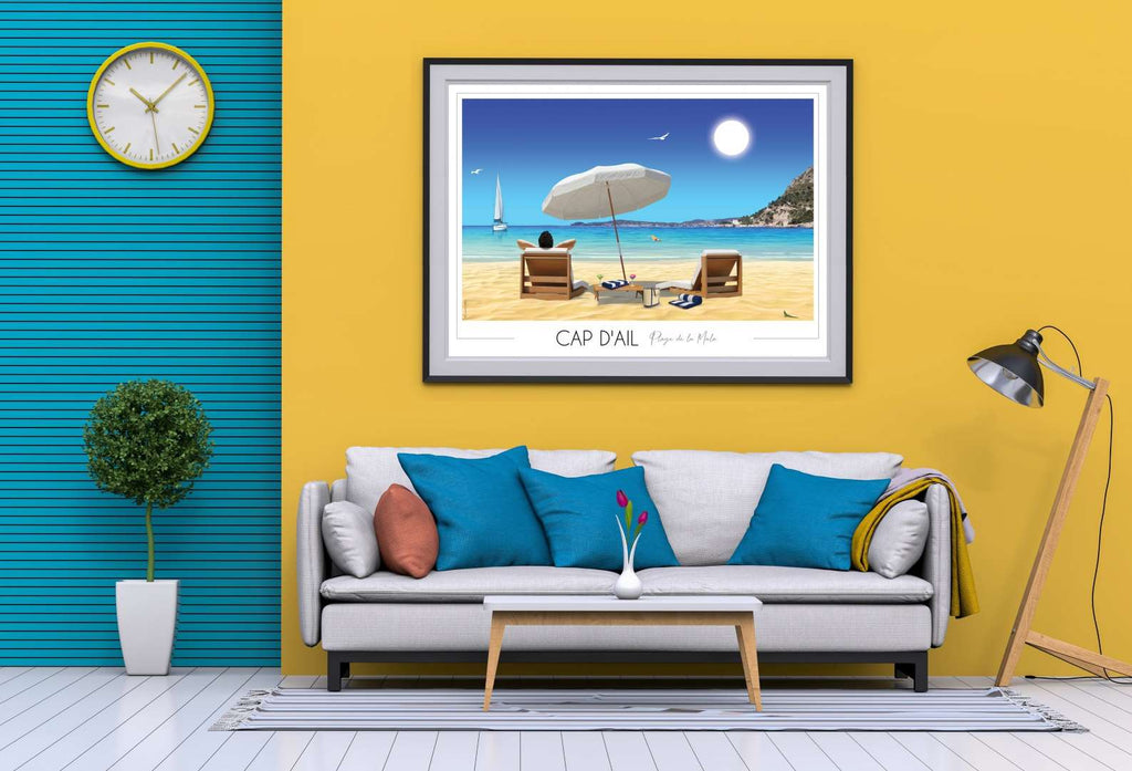 Affiche Cap d'Ail - Plage de la Mala