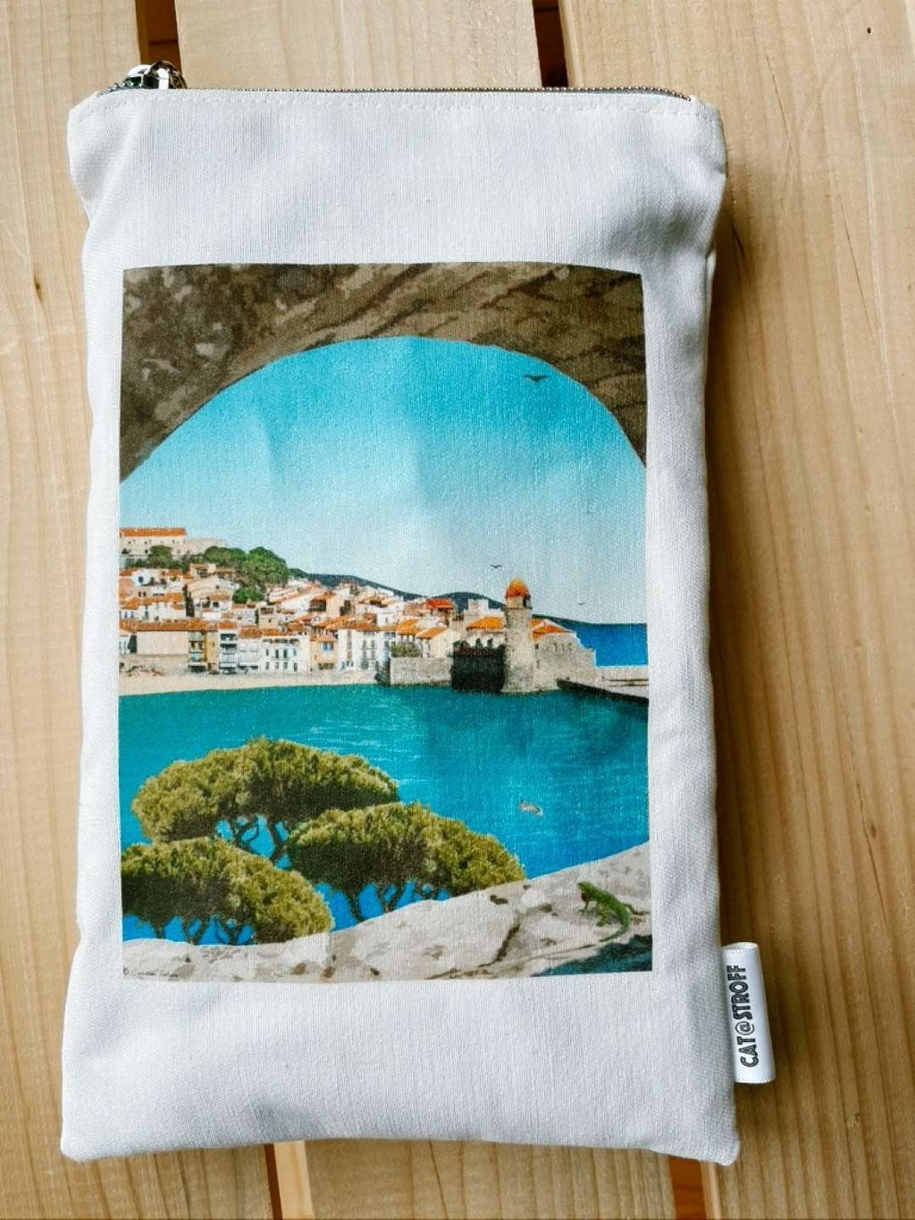 Pochette en tissu Collioure Village