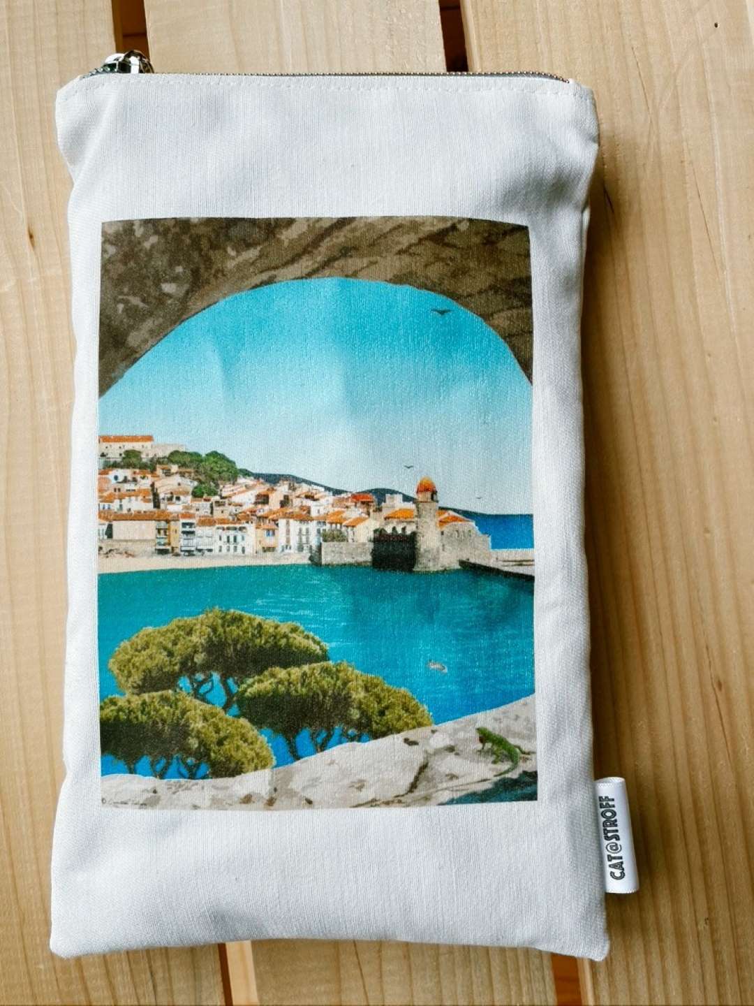 Pochette en tissu Collioure Village