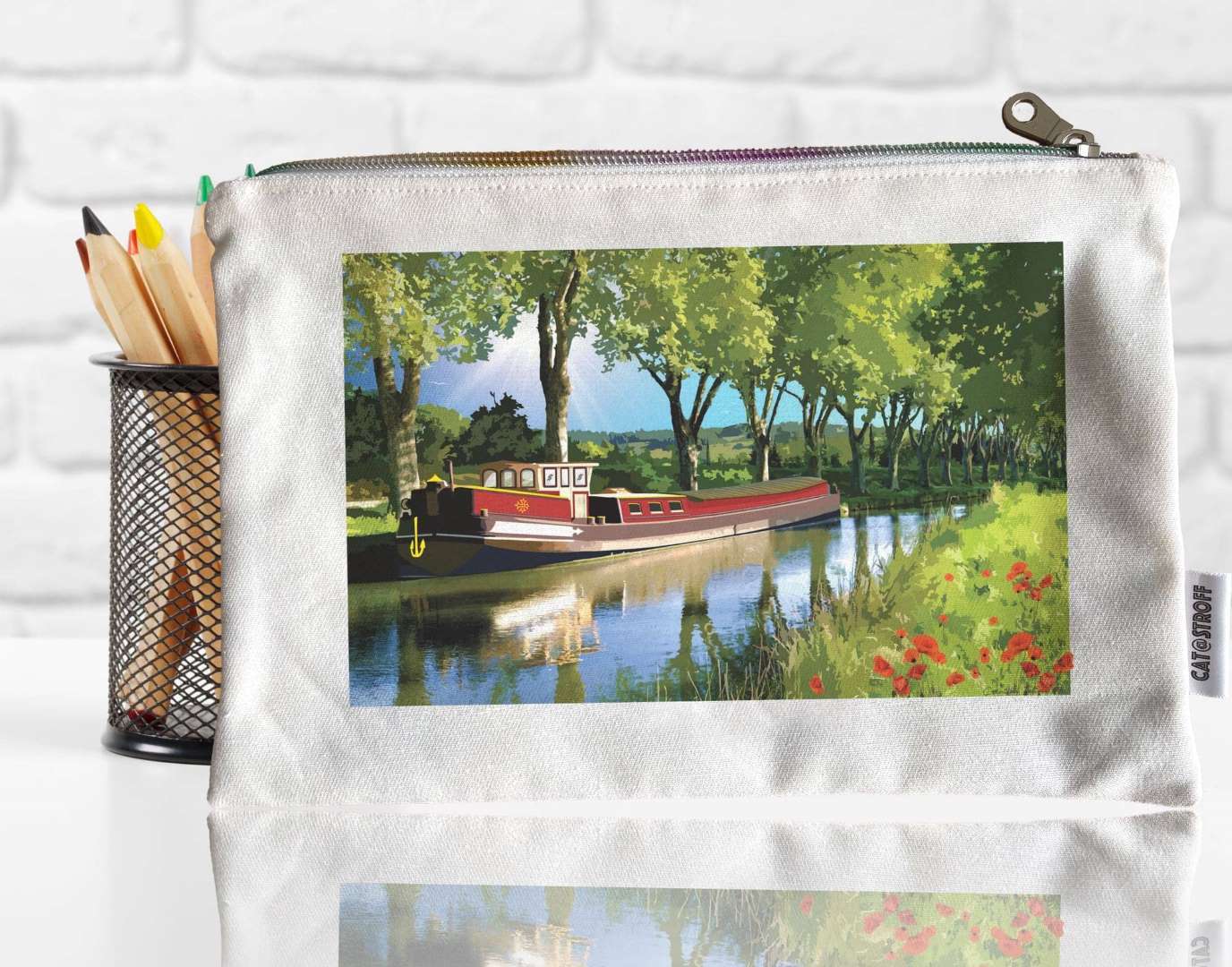 Pochette tissu Canal du Midi