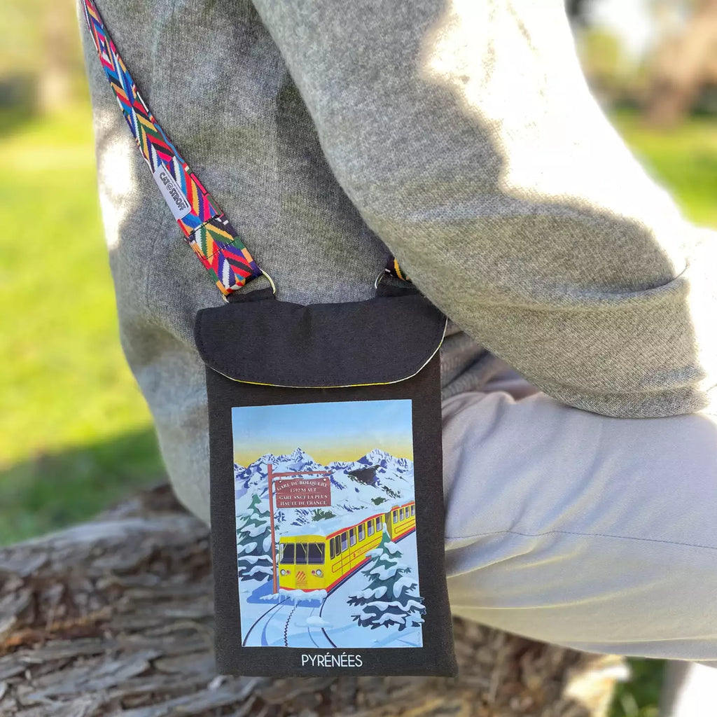Pochette bandoulière Train jaune