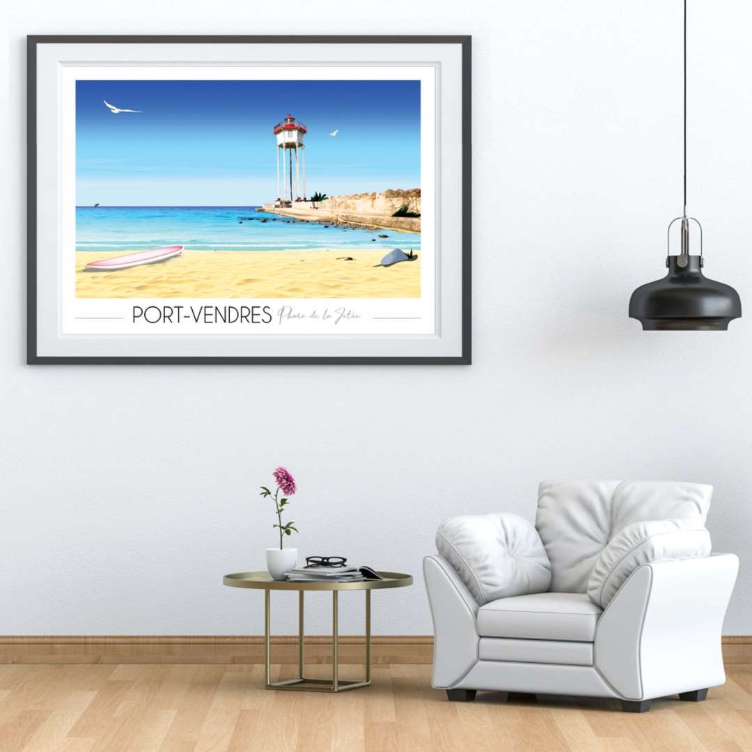 Affiche de Port Vendres - Phare de la jetée