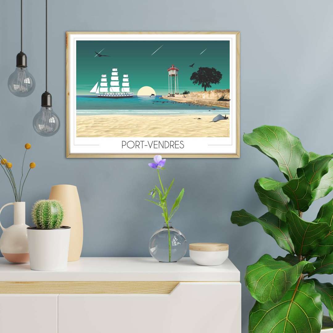 Affiche Port-Vendres Voilier
