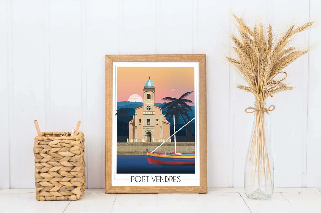 Affiche Port Vendres - Église