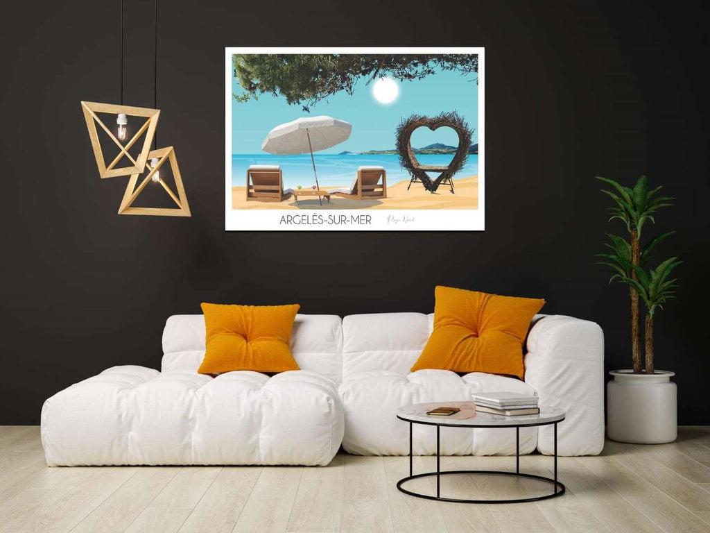 Affiche Cœur Argelès-sur-Mer plage