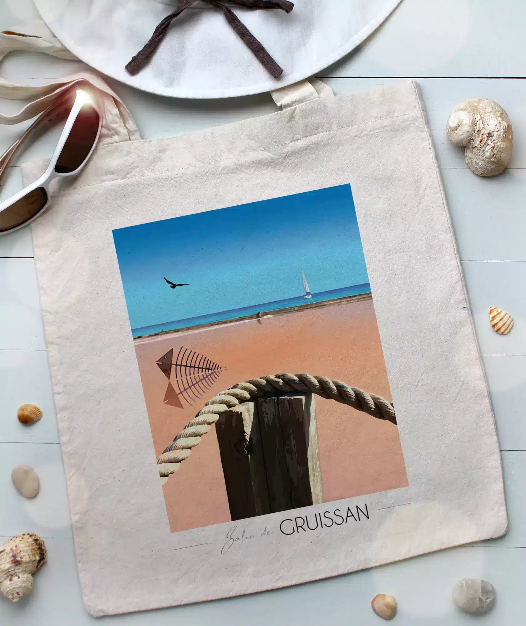 Tote Bag Lac Rose Gruissan