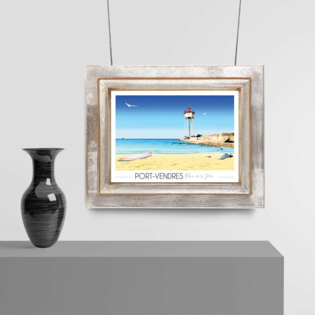 port vendres phare poster colore