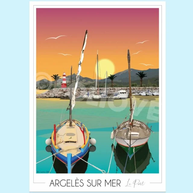 affiche port argelès sur mer
