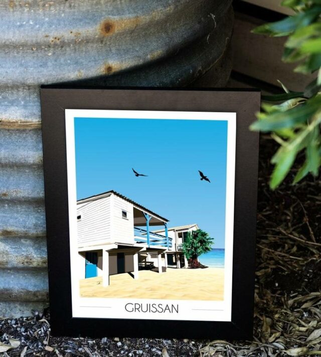 affiche gruissan maison plage