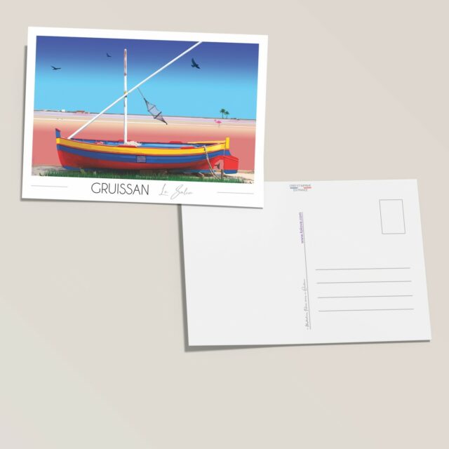 carte postale barque catalane
