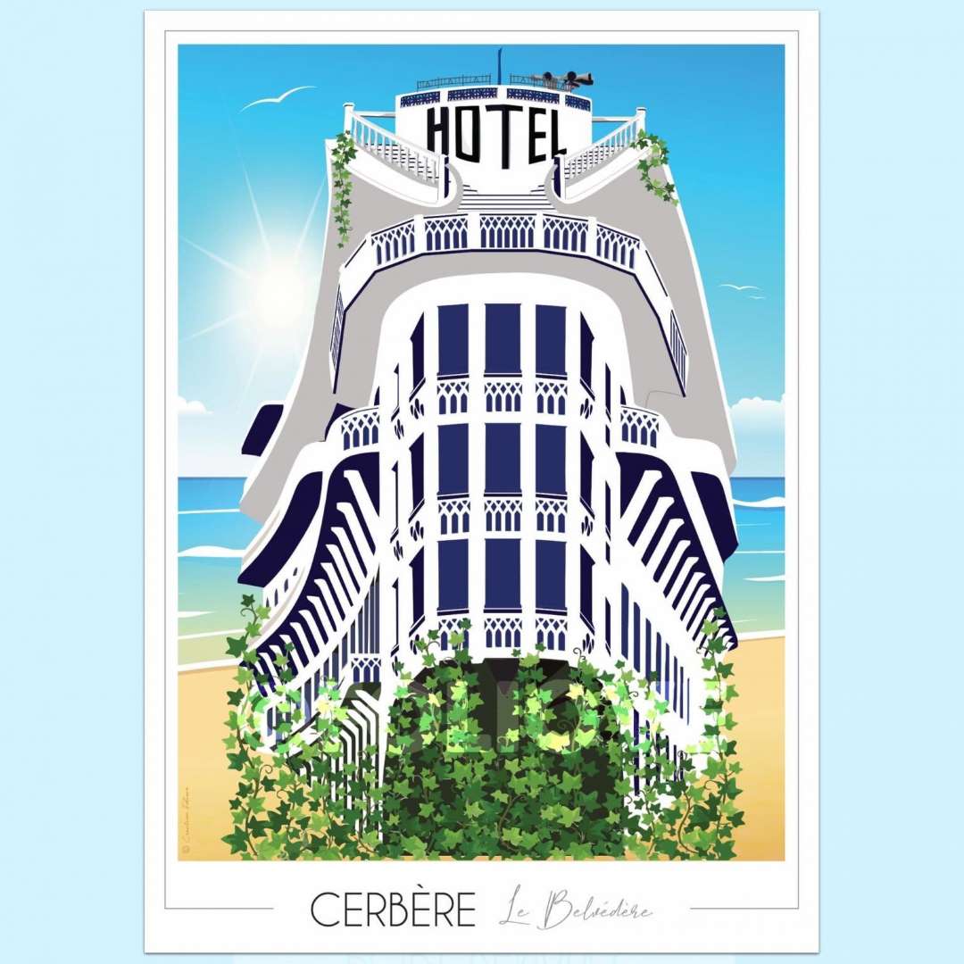 Affiche Cerbère Hôtel Belvédère du rayon vert Foliove