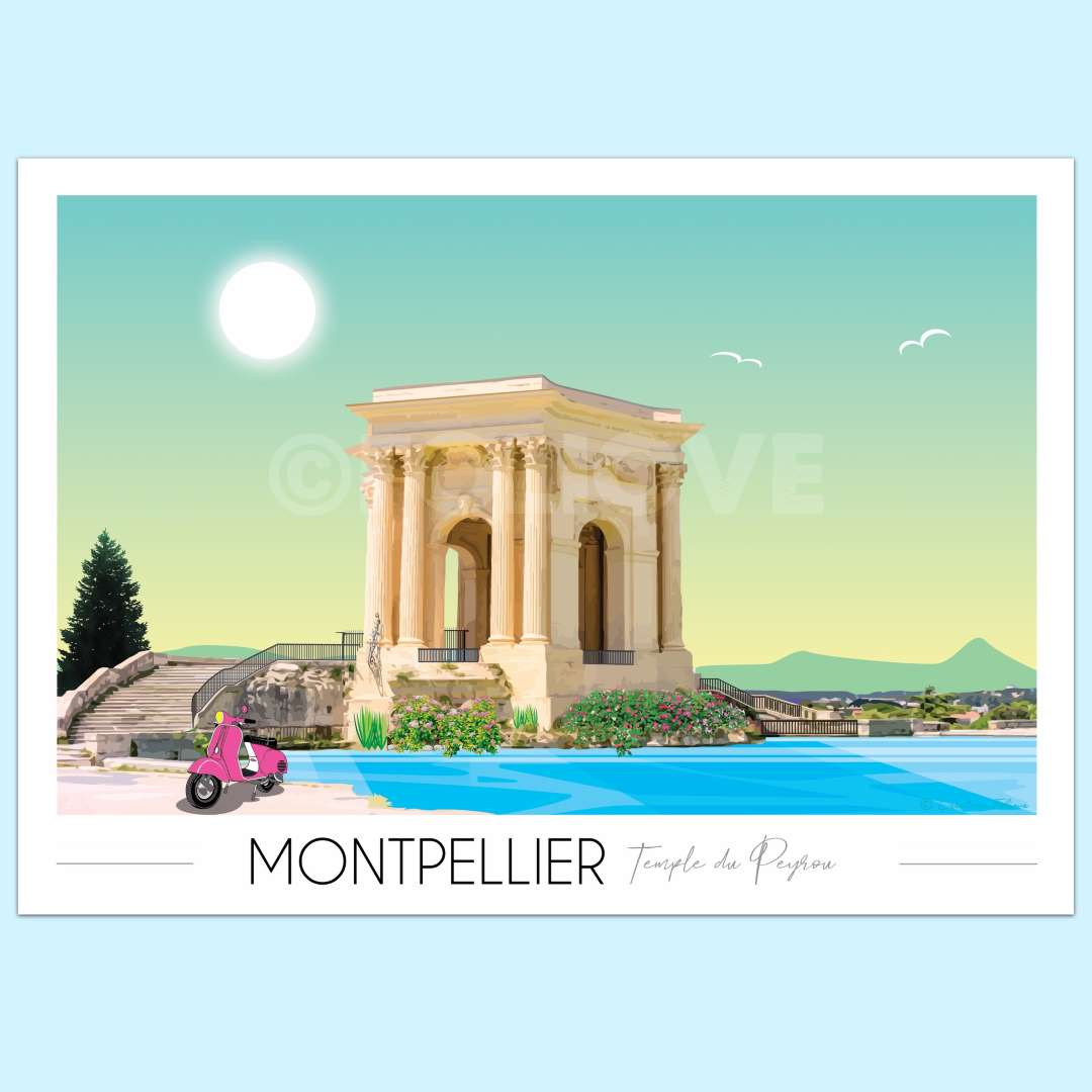 Travel Poster Montpellier Peyrou