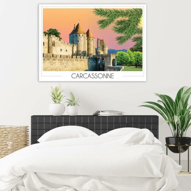 Carcassonne travel poster