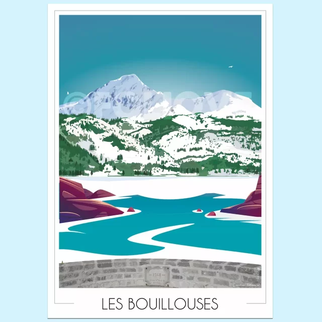 Affiche des Pyrénées orientales Lac des Bouillouses Foliove