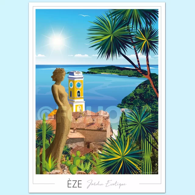 E ZE Poster Eze Jardin_botanique_Foliove_ Decoration murale