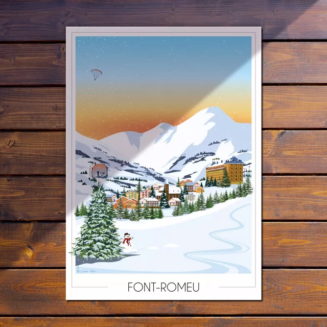 Affiche de Font-Romeu dans les Pyrénées Catalanes