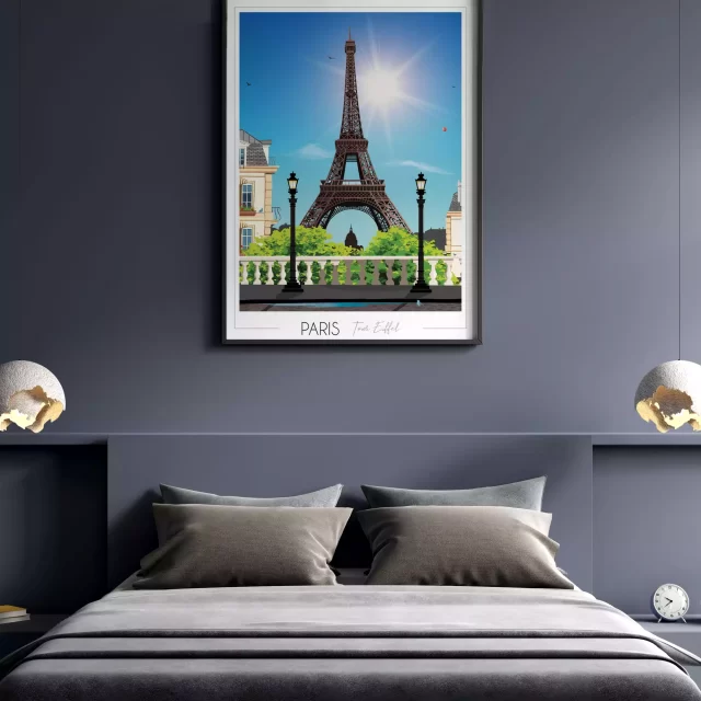 Affiche de voyage Paris Tour Eiffel