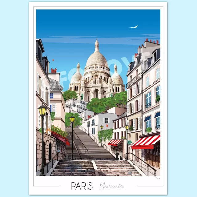 poster de Paris Montmartre sacré coeur