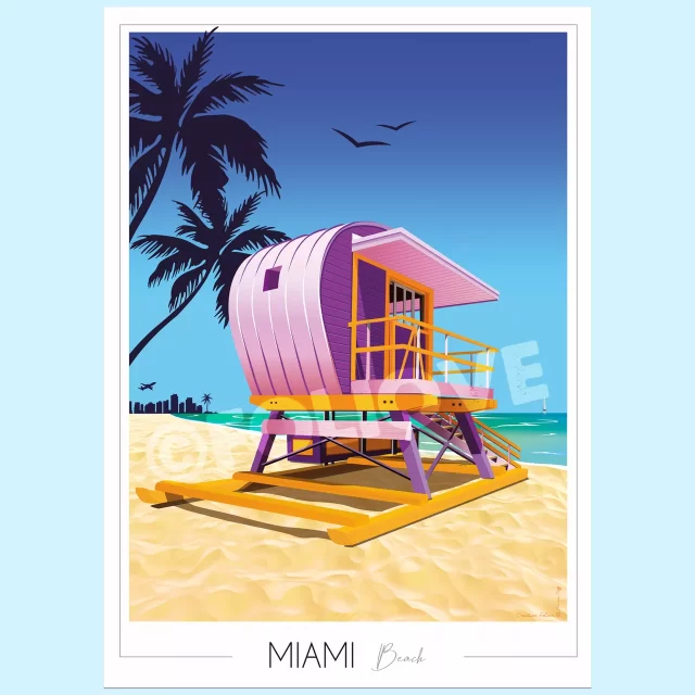 Affiche souvenir Miami Beach