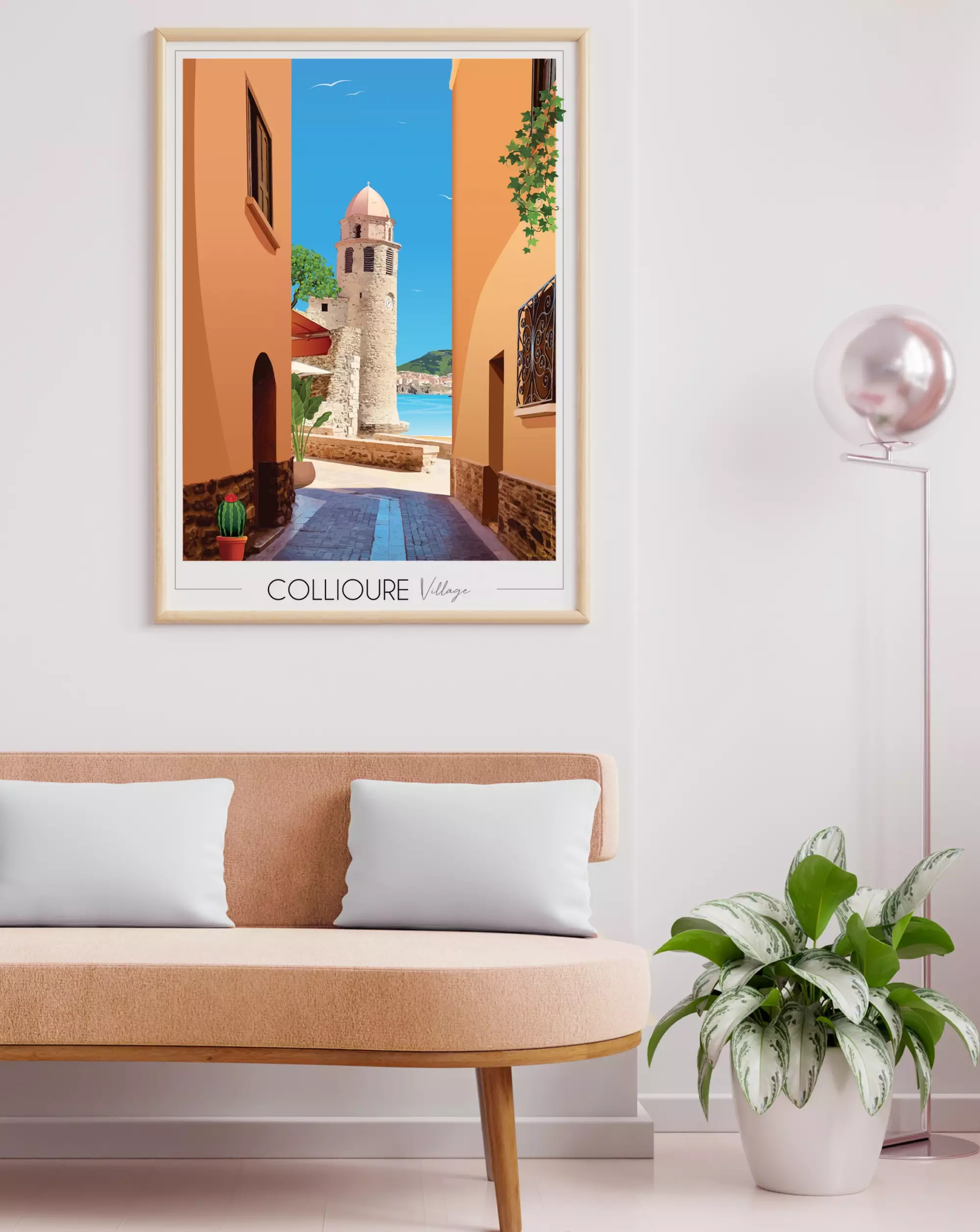 Tableau moderne dans la décoration d'un salon