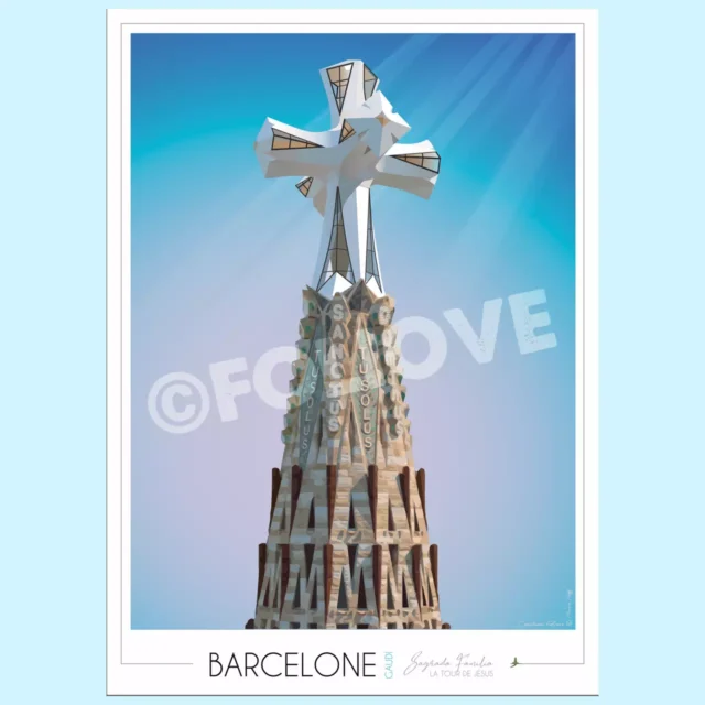 Affiche exclusive Sagrada Familia Tour de Jésus