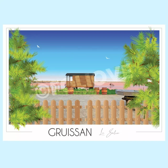 affiché décorative de la roulotte des salins de Gruissan