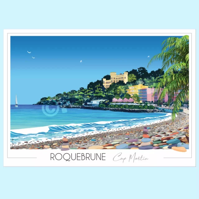 Chateau de roquebrune cap martin plage galets